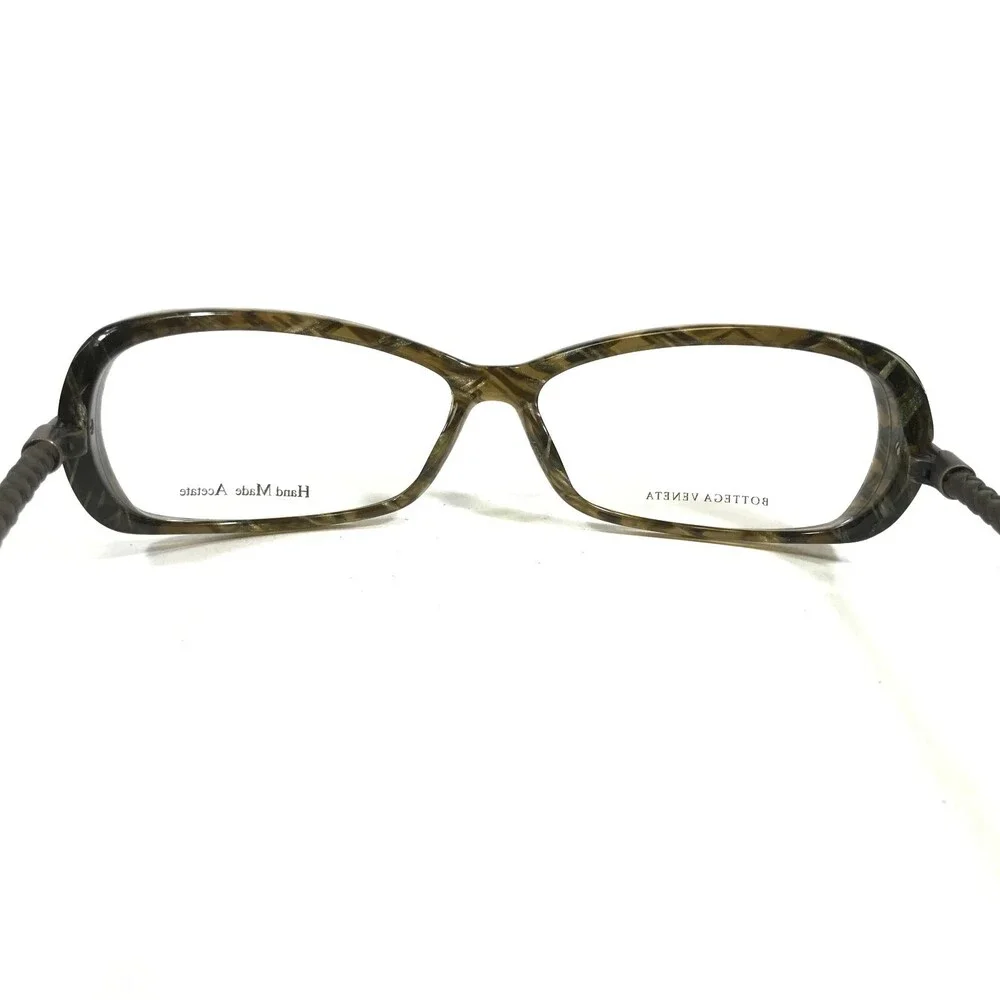 Bottega Veneta Eyeglasses Frames BV 97 3V6 Clear Hatched Woven Leather 55-13-130